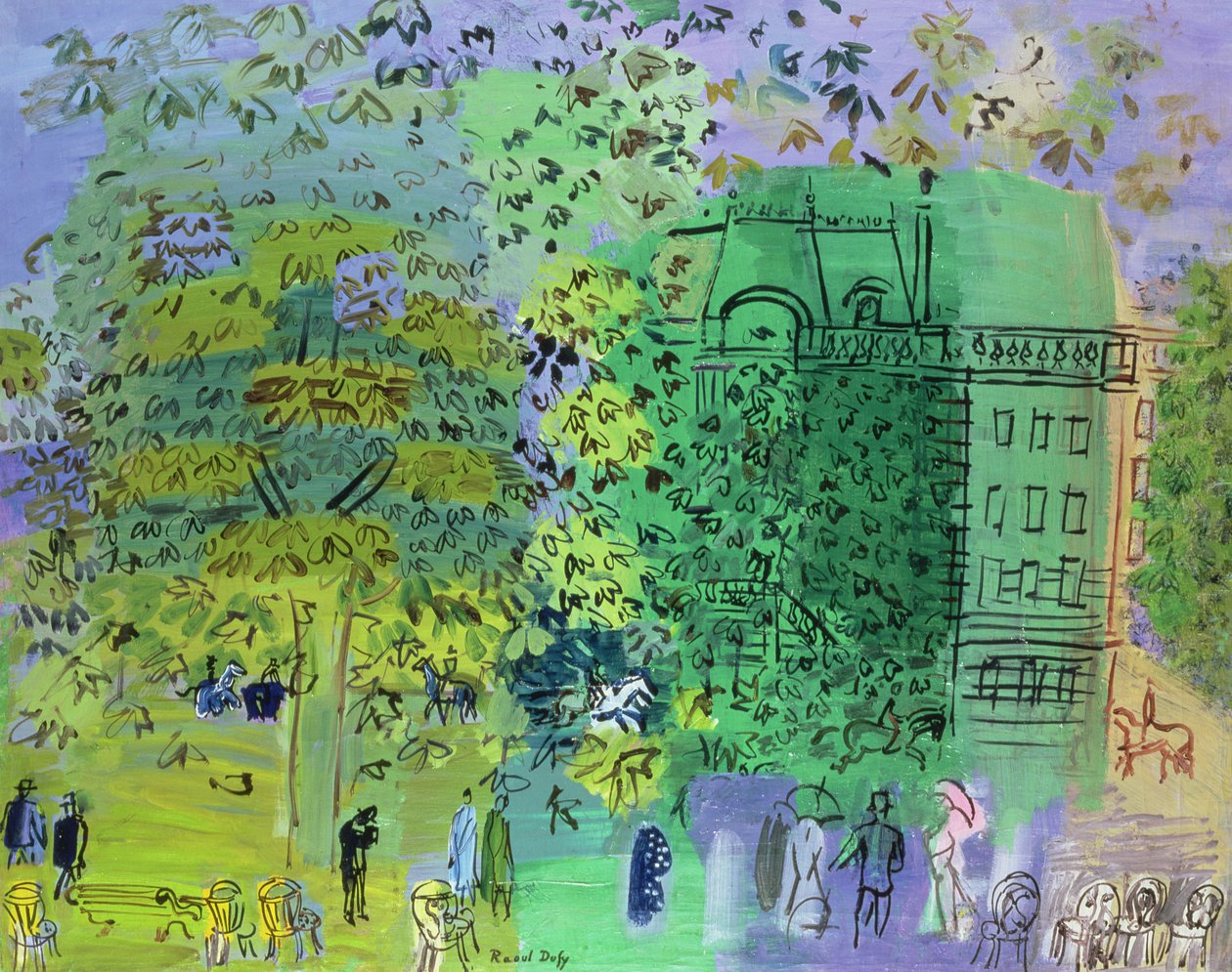 A Bois de Boulogne sugárút, Párizs alkotó: Raoul Dufy
