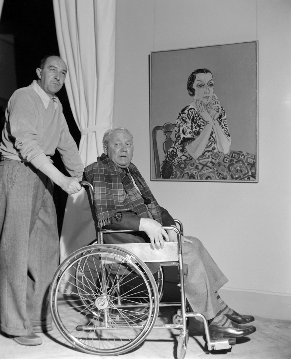 Raoul Dufy festő Velencében (kerekesszékben) - 1952 (s/w fotó) alkotó: Raoul Dufy
