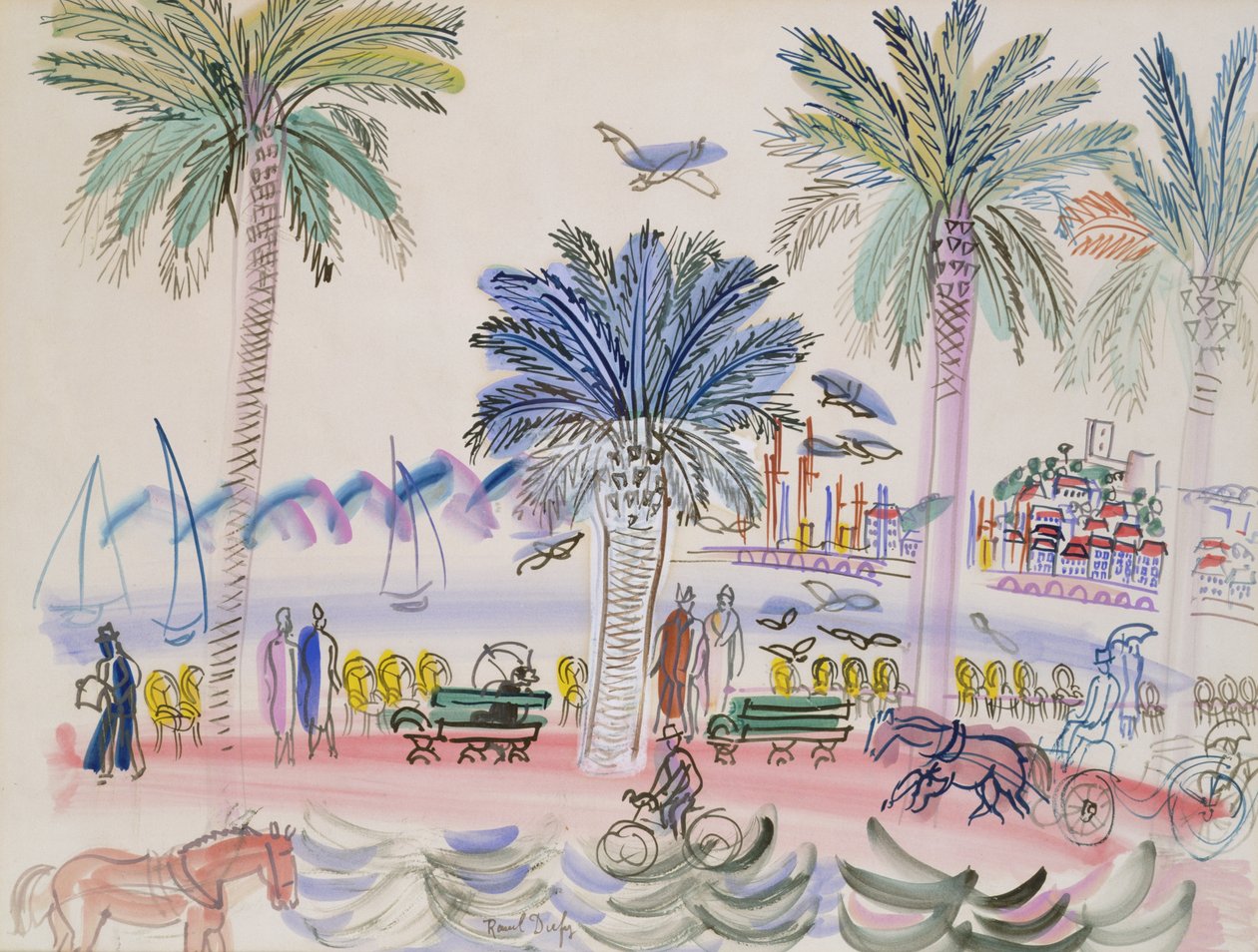 Le Suquet, Cannes (akvarell) alkotó: Raoul Dufy