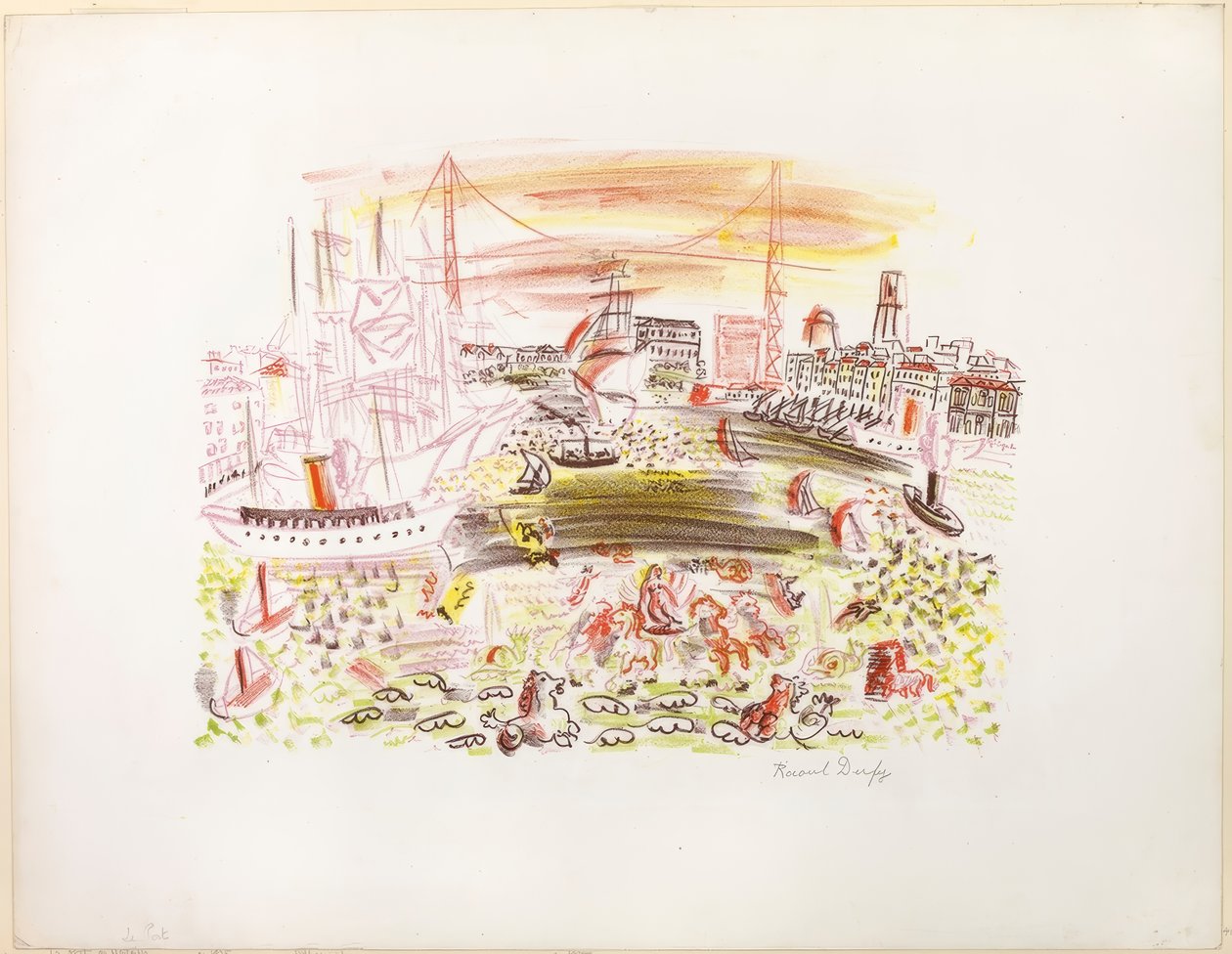 Marseille látképe (Le Port) alkotó: Raoul Dufy