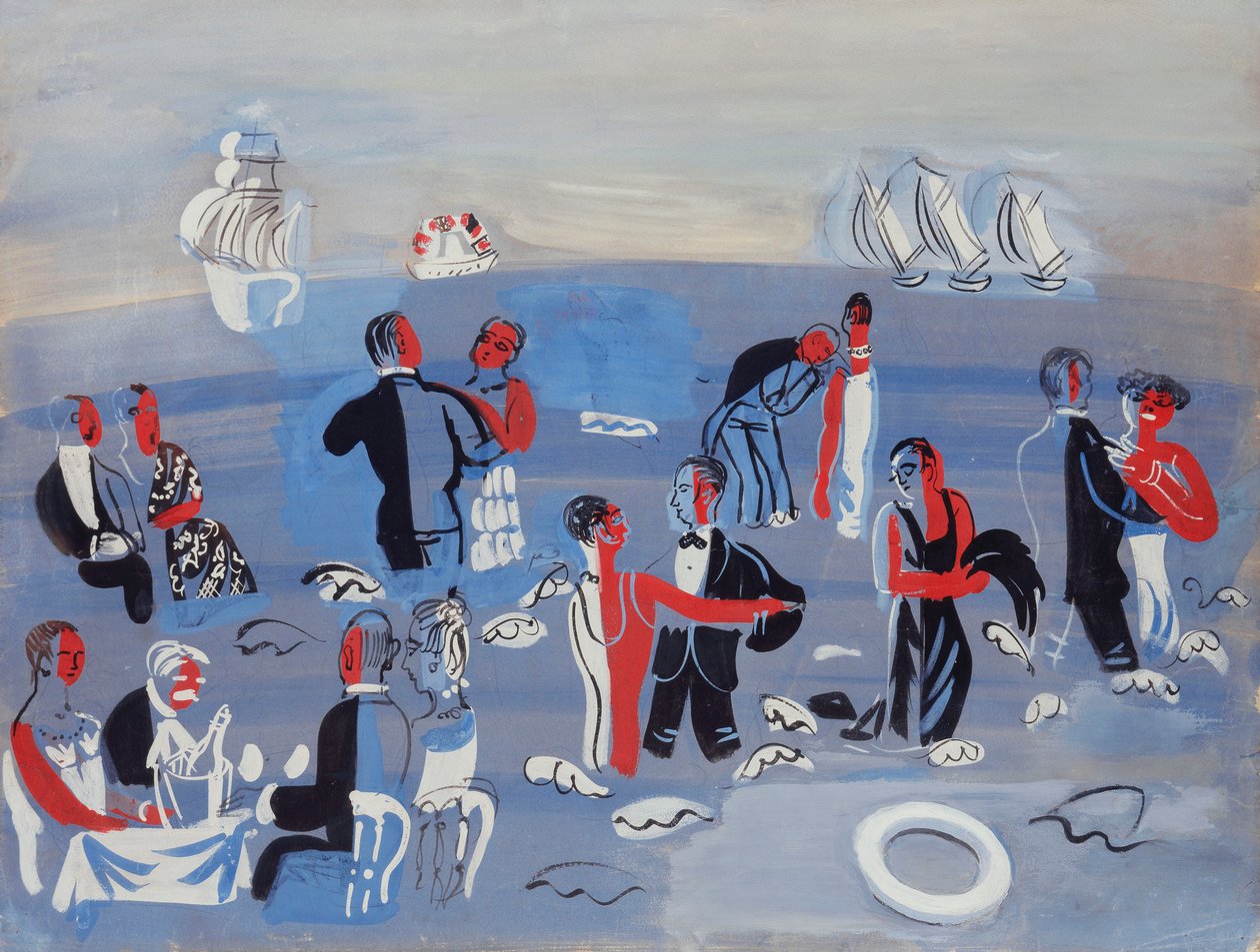 Vízi fogadás; Recepció Nautique alkotó: Raoul Dufy
