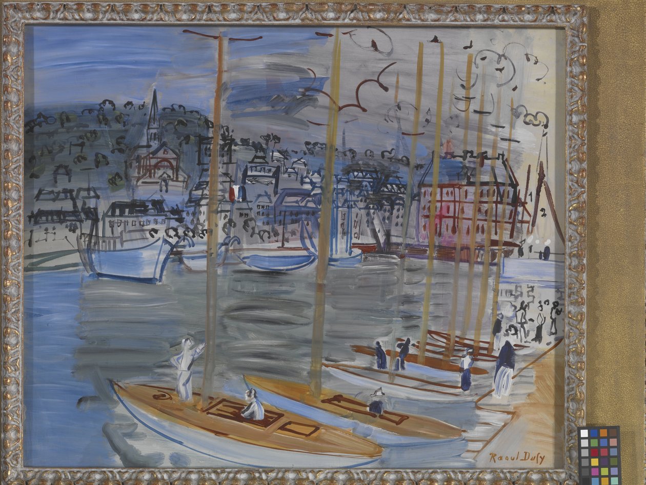 Jachtok a deauville-i kikötőben (olaj, vászon) alkotó: Raoul Dufy