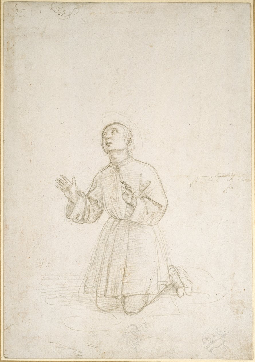 Térdelő fiatal figura, WA1846.153 alkotó: Raffaello Sanzio Raphael