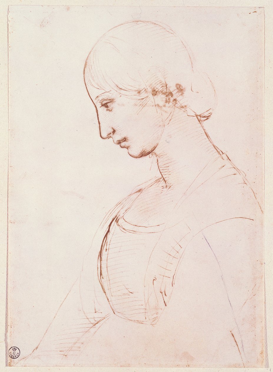Fiatal nő portréja (toll és tinta) alkotó: Raffaello Sanzio Raphael