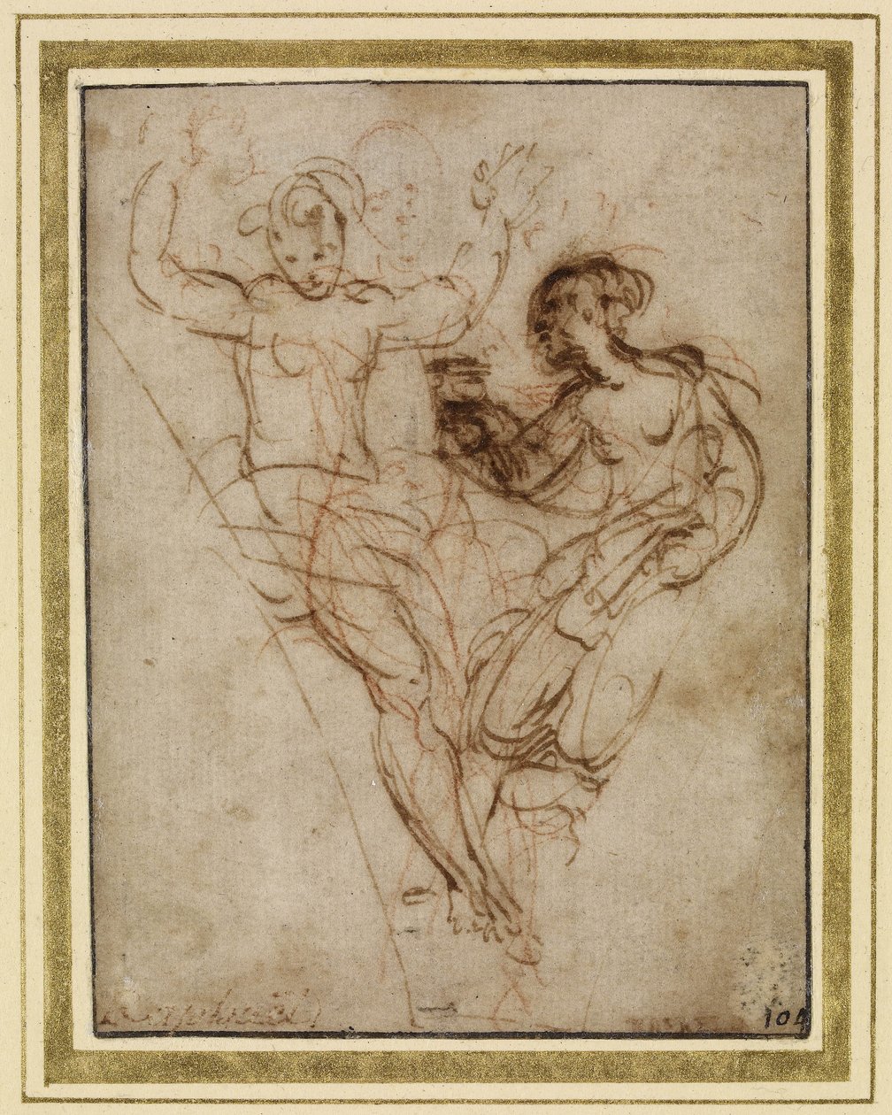 Psyche bemutatja Vénusznak a proszerpin vázát (toll és barna tinta vörös krétával, barnás papíron) alkotó: Raffaello Sanzio Raphael