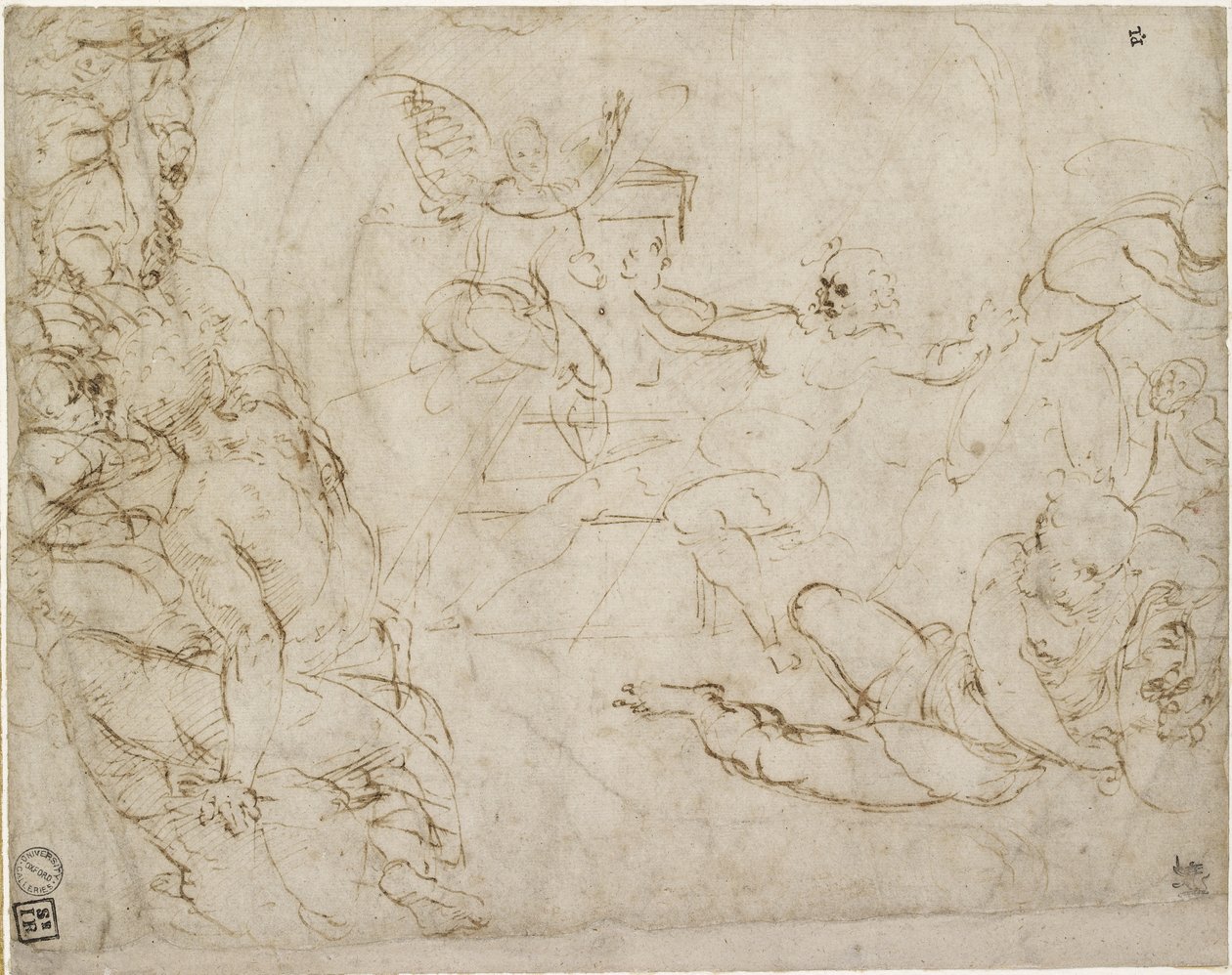 Recto: Tervezés a feltámadás kompozíciójának alsó részére, WA1846.199 alkotó: Raffaello Sanzio Raphael