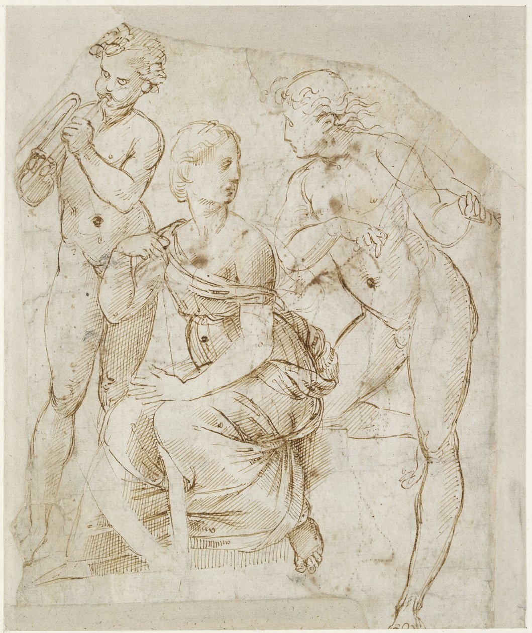 Recto: Zenészcsoport, WA1846.166 alkotó: Raffaello Sanzio Raphael