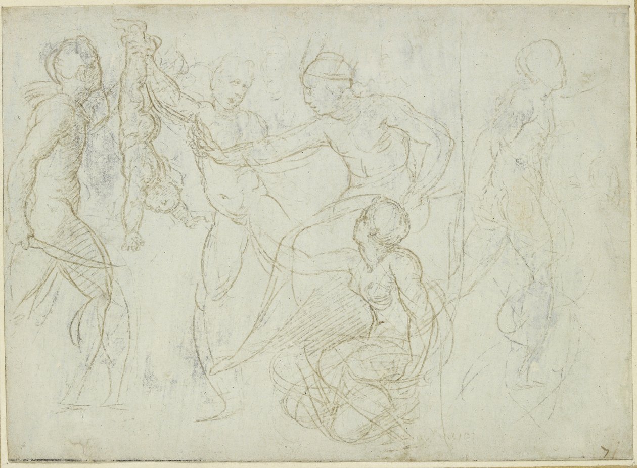 Recto: Salamon ítélete, WA1846.196 alkotó: Raffaello Sanzio Raphael