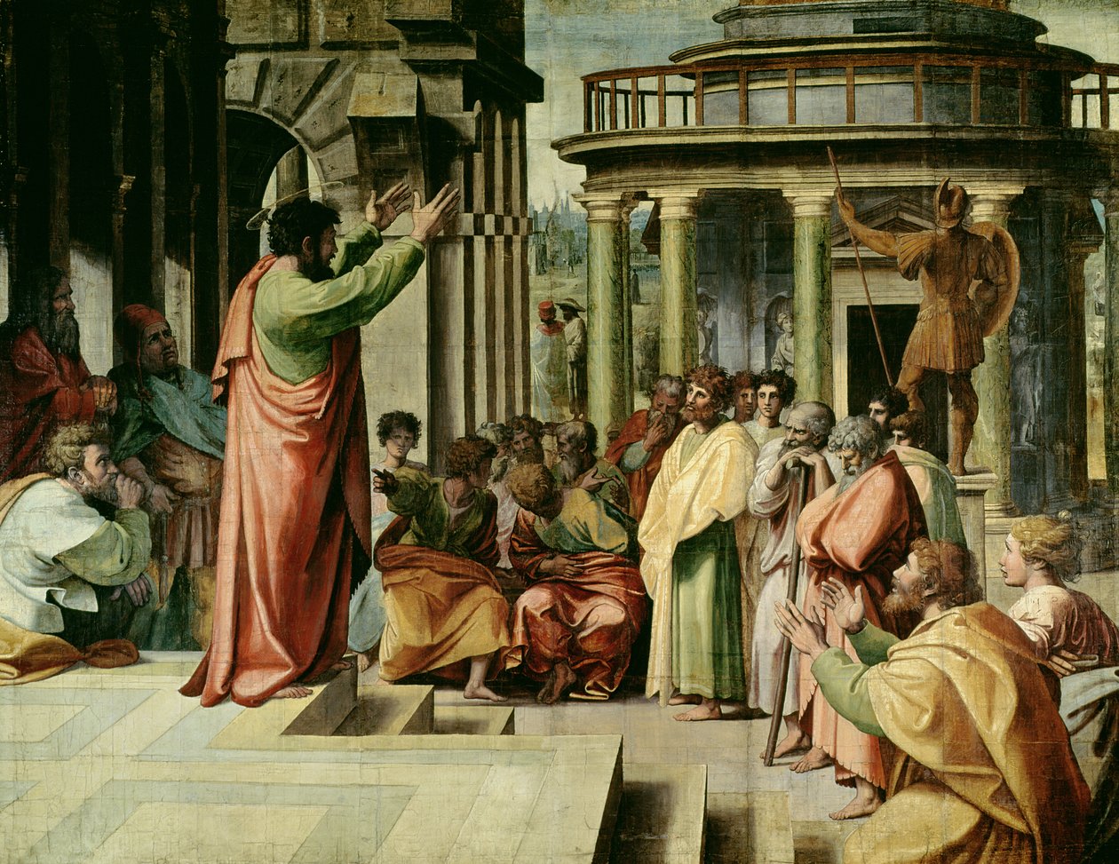 Szent Pál prédikáció Athénban (rajzfilm a Sixtus-kápolnához) (RESZTORÁCIÓ ELŐTT) alkotó: Raffaello Sanzio Raphael