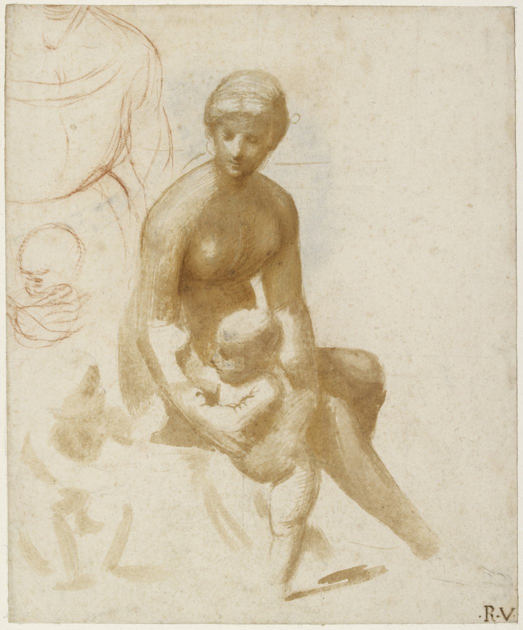 Tanulmányok egy szűznek és gyermeknek Szent János csecsemővel, WA1846.161 alkotó: Raffaello Sanzio Raphael
