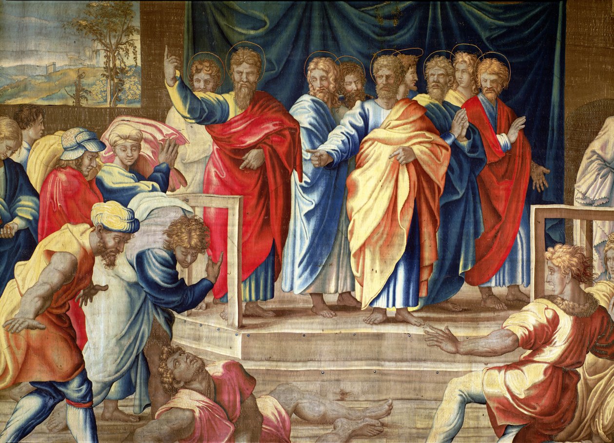 Az Apostolok Cselekedetei, A Mortlake-i faliszőnyegek alkotó: Raffaello Sanzio Raphael