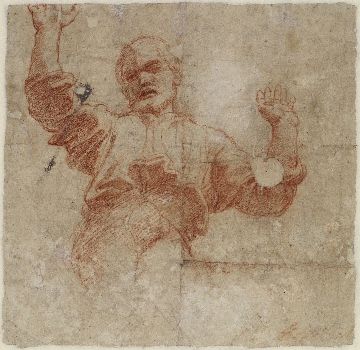 Verso: Study for a Figure of the Almighty, WA1846.207 alkotó: Raffaello Sanzio Raphael