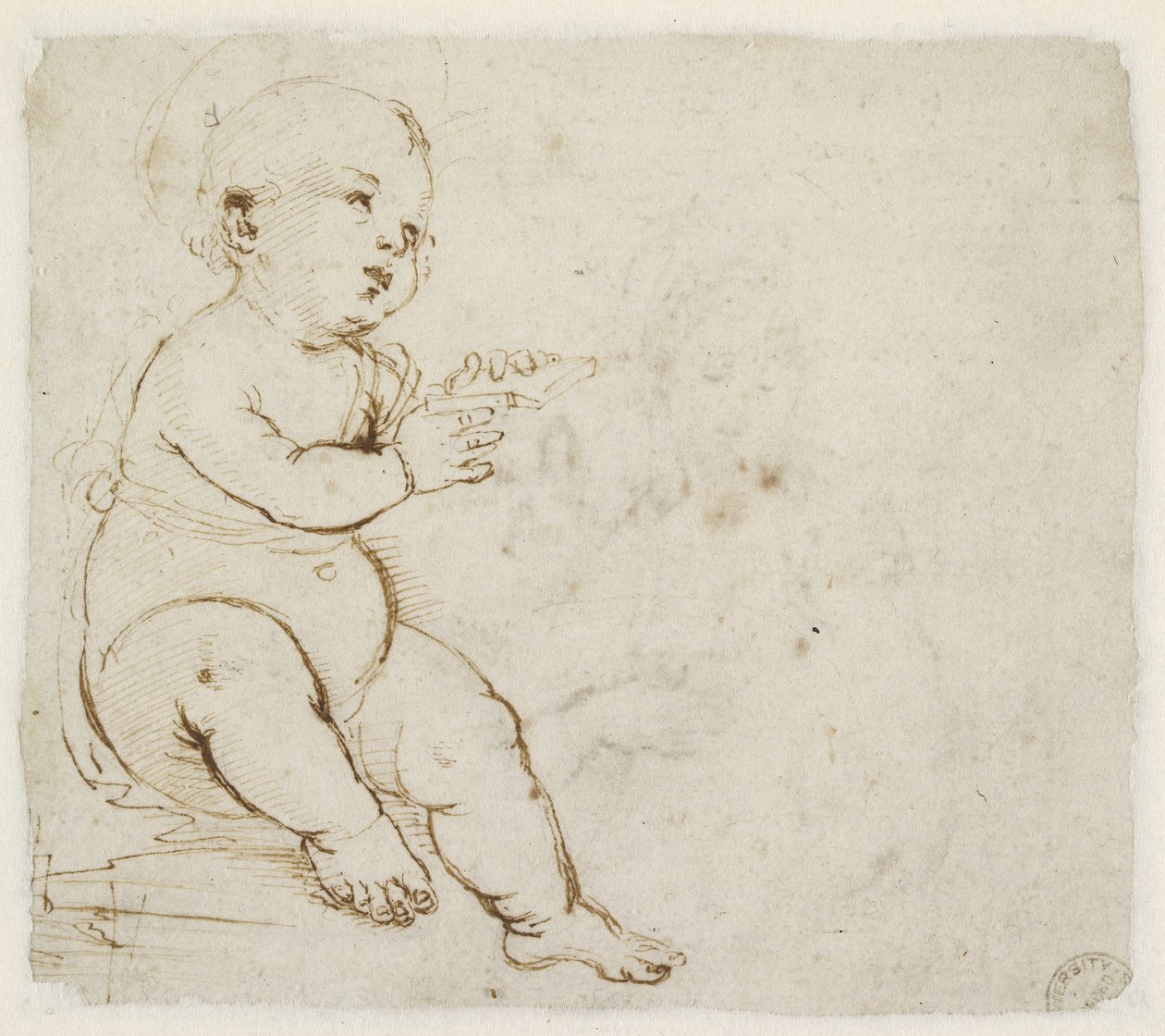 Verso: Study for the Christ Child, WA1846.152a alkotó: Raffaello Sanzio Raphael