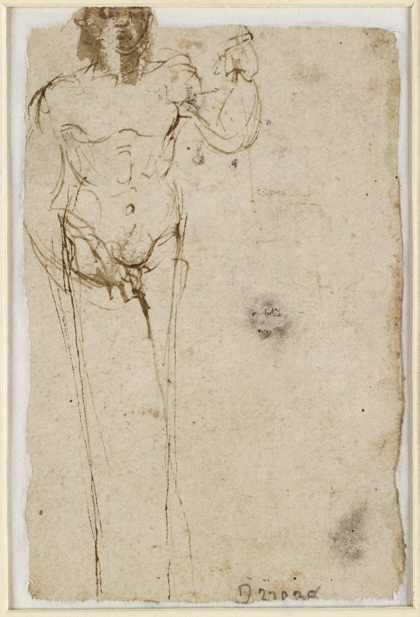 Verso: Study of a Herm, WA1965.47.5 alkotó: Raffaello Sanzio Raphael