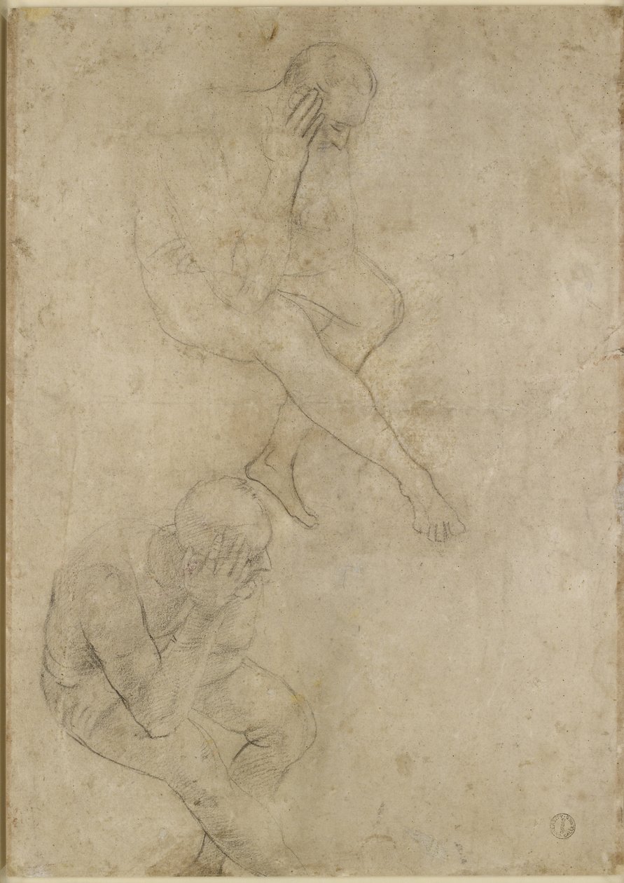 Verso: Két tanulmány egy idős emberről, WA1846.210 alkotó: Raffaello Sanzio Raphael