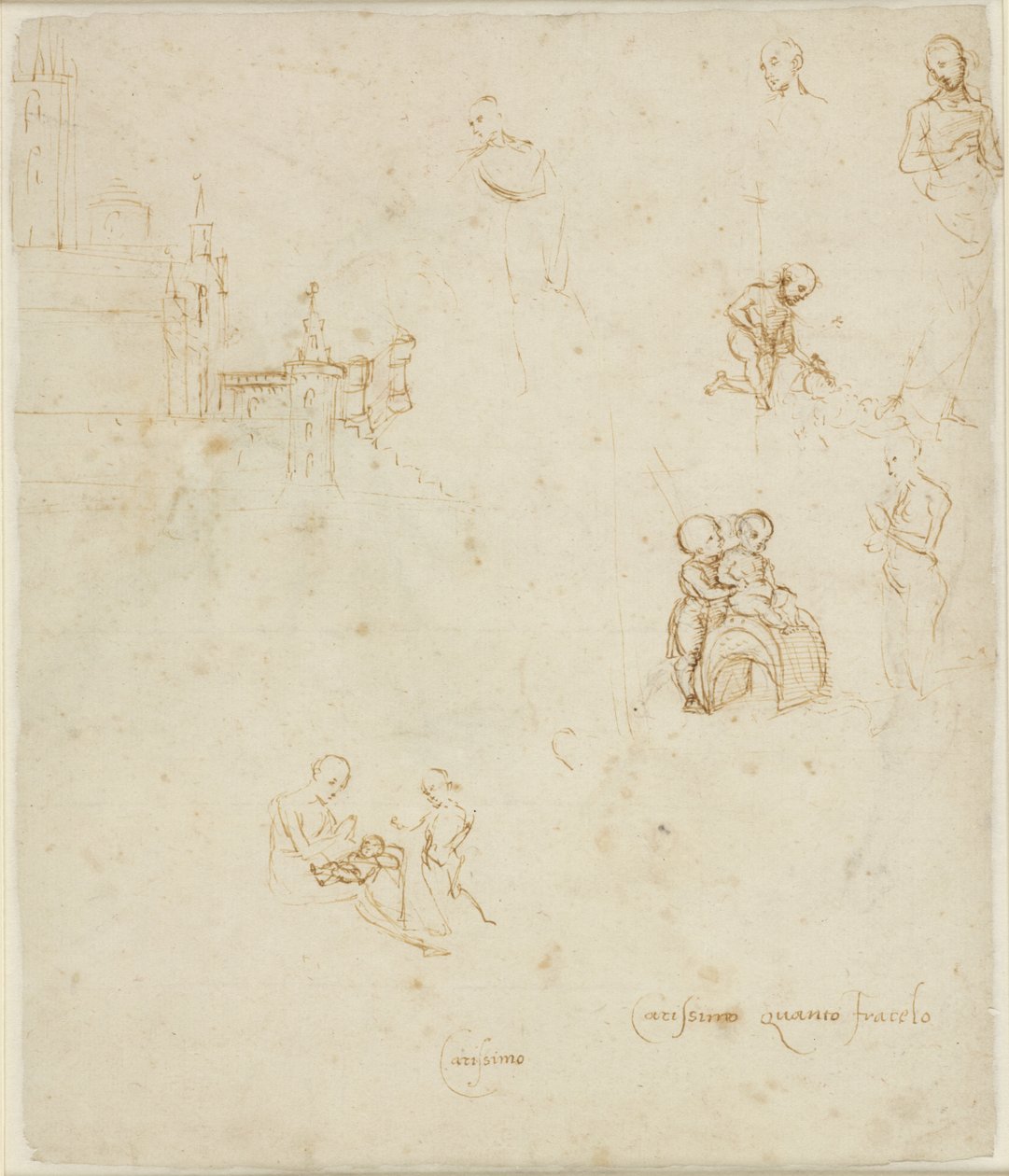 Verso: Various Figure Studies, WA1846.145 alkotó: Raffaello Sanzio Raphael