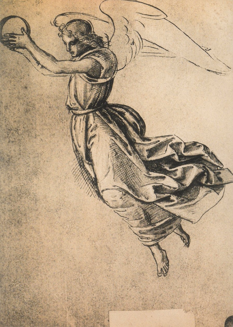 Egy angyal; Raphael rajza. Gallerie dellAccademia, Velence alkotó: Raffaello Sanzio Raphael