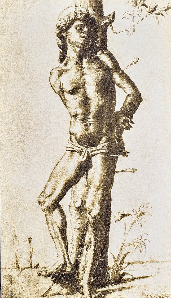 Egy szent alakja, Raffaello Sanzio rajza. Rajzok és nyomatok kabinetje, Uffizi Galéria, Firenze alkotó: Raffaello Sanzio Raphael