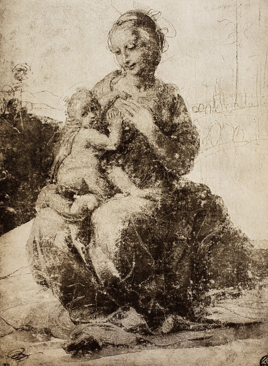 Madonna és gyermek; Raphael rajza. Louvre, Párizs alkotó: Raffaello Sanzio Raphael