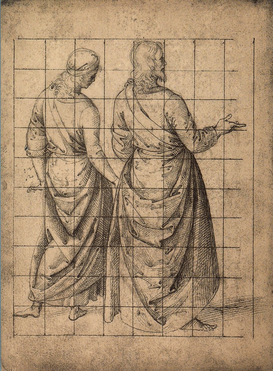 Férfialak, hátulnézet; Raphael rajza. Gallerie dellAccademia, Velence alkotó: Raffaello Sanzio Raphael