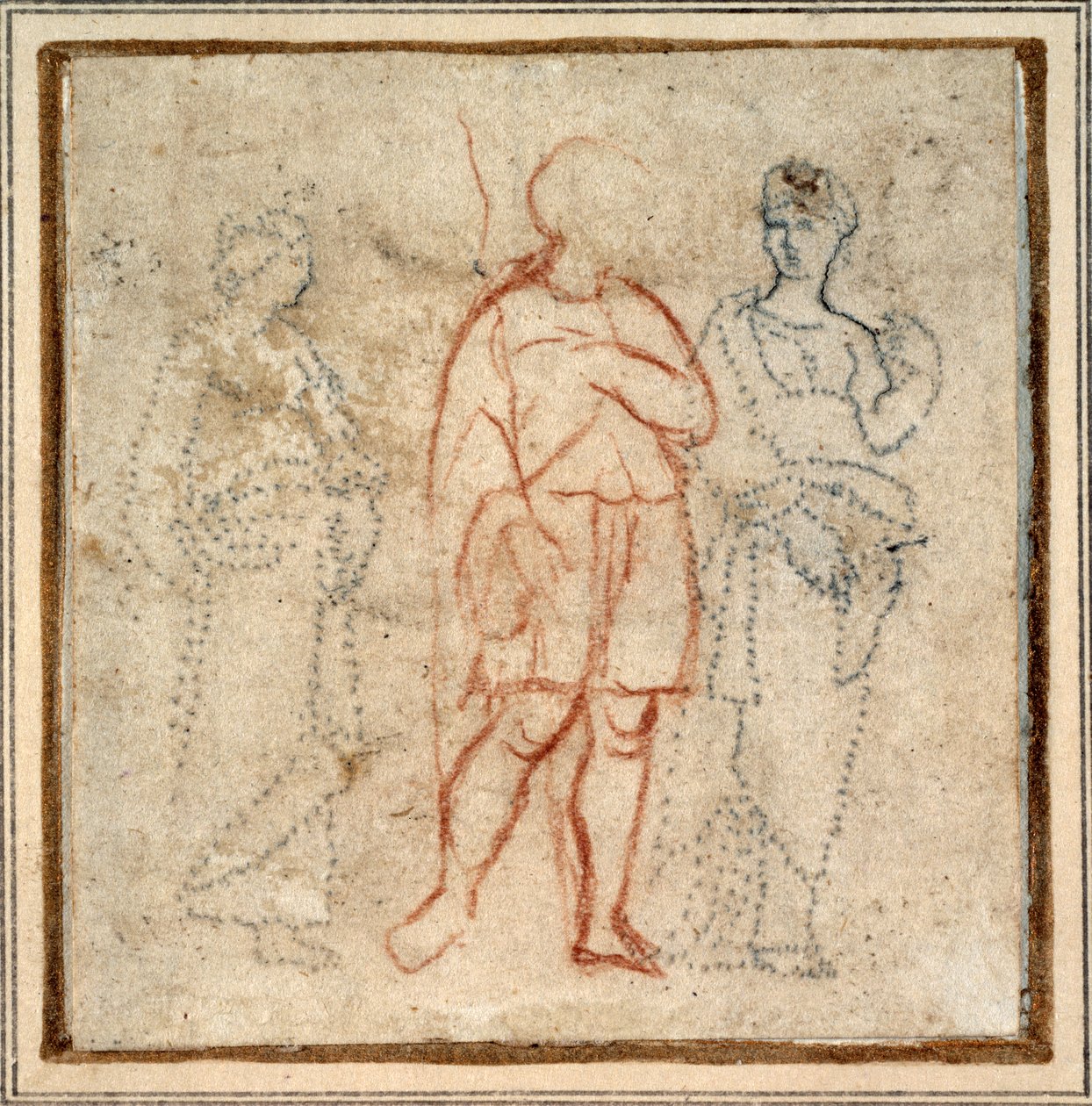 Aeneas Dido kíséretében, tanulmány a „Quos ego” határjelenetéhez (3. rekesz balra) alkotó: Raphael