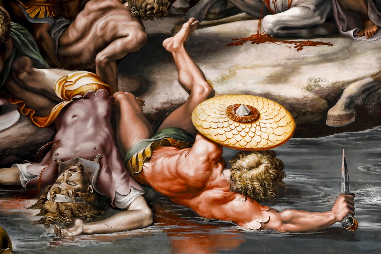 Milvi hídi csata, részlet. 1517-1524 (freskó) alkotó: Raphael