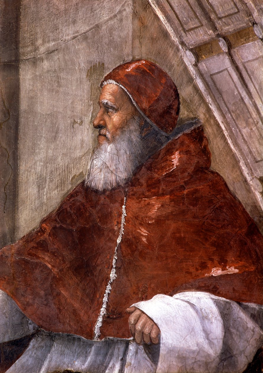 Részlet a vatikáni Heliodorus szobájából, amely II. Julius pápát ábrázolja alkotó: Raphael (1483 1520)