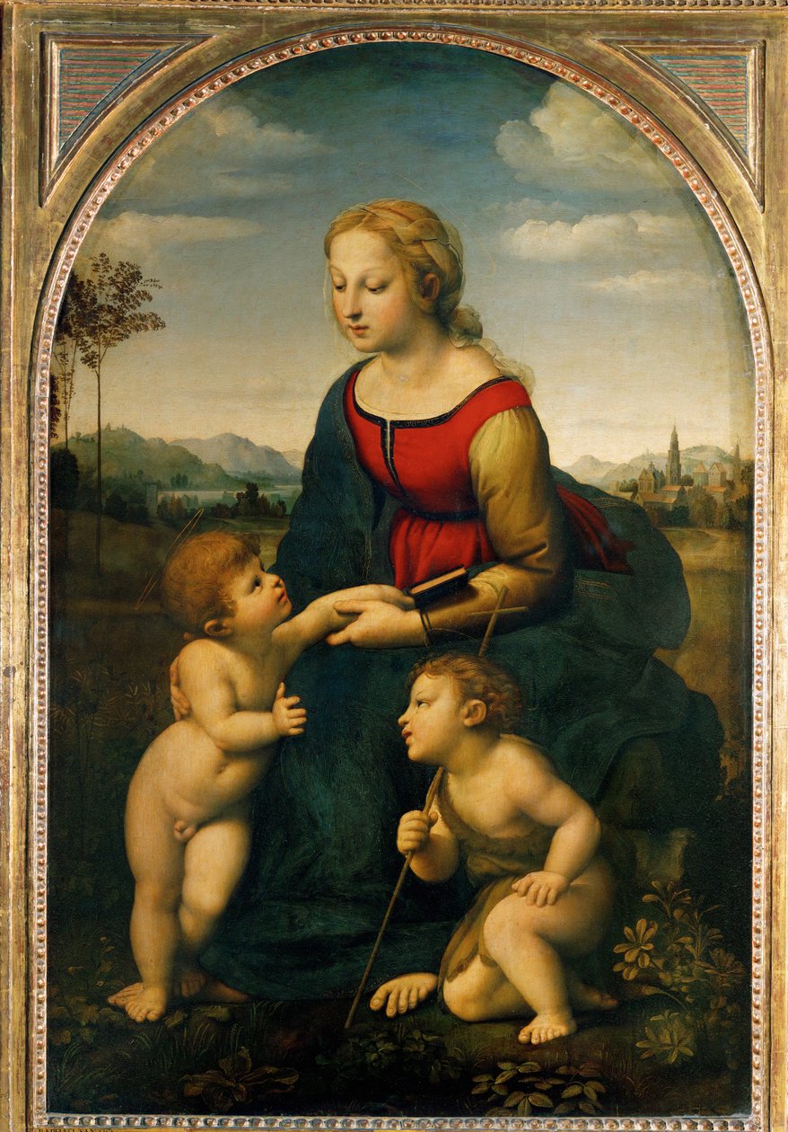 A Szűzanya és a Gyermek a kis Keresztelő Szent János, mondta ... alkotó: Raphael (1483-1520)