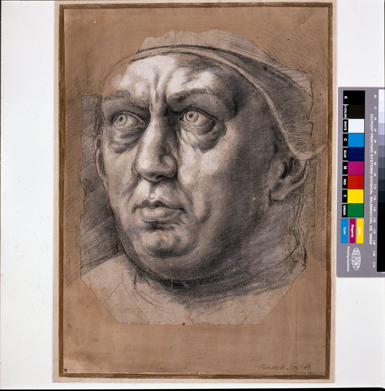 X. Leó pápa (fekete kréta papíron) alkotó: Raphael (1483 1520)