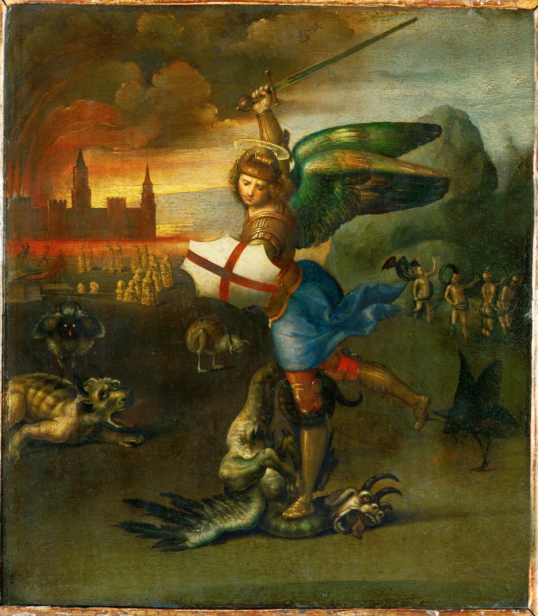 Szent Mihály. Guidobaldo Montefeltre, Urbino hercege számára festette ... alkotó: Raphael (1483 1520)