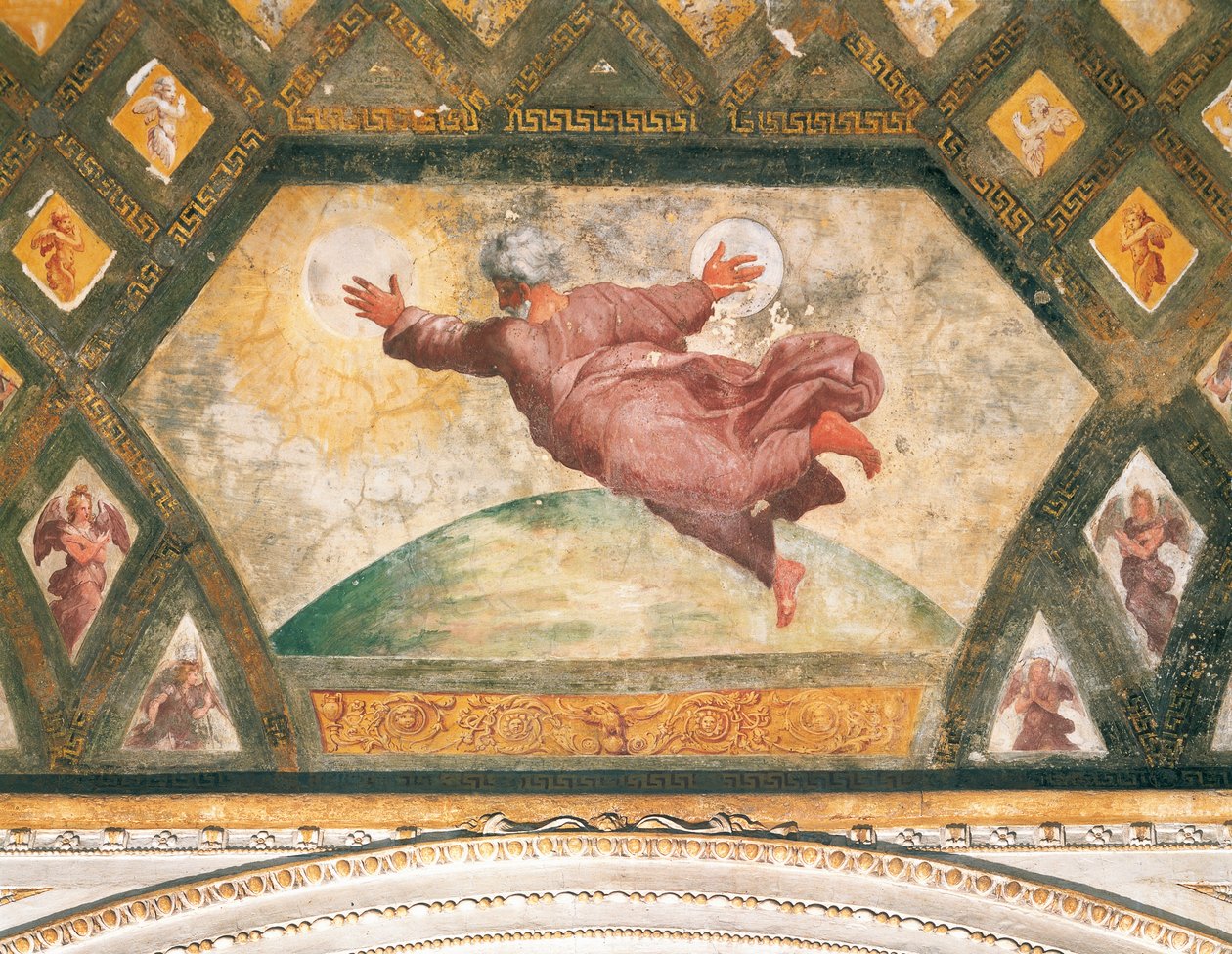 A Nap és a Hold teremtése, 1518 körül (freskó) alkotó: Raphael