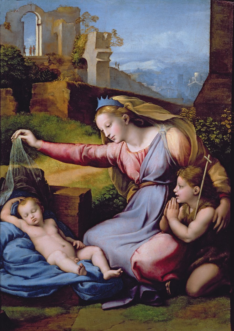 A Kék Diadém Madonnája vagy A Fátyol Madonnája (olaj a táblán) alkotó: Raphael