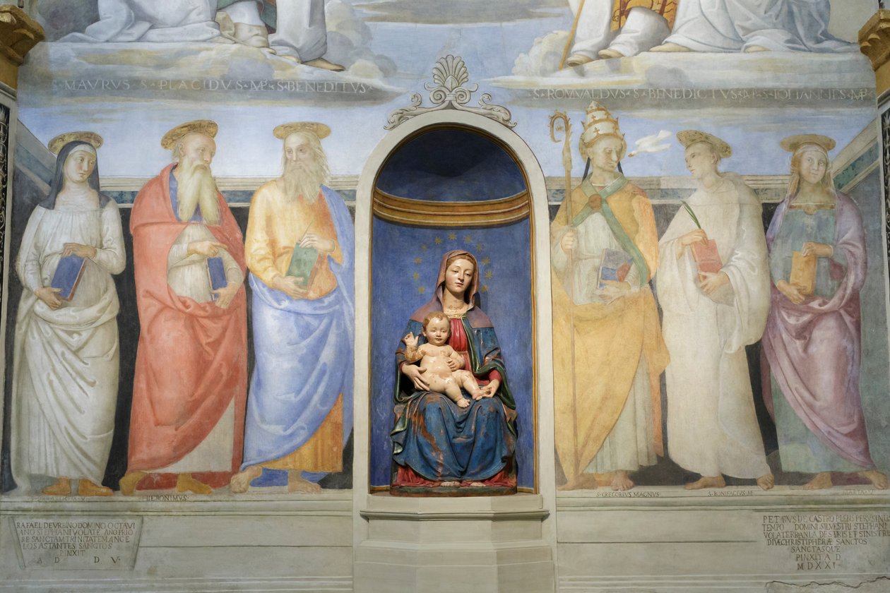 Szentháromság, benediktinusok és kamalduli szentek alkotó: Raphael (1483 1520)