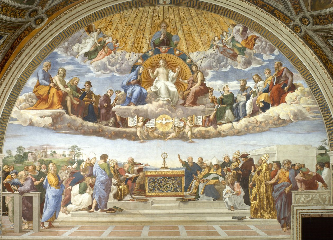 Disputa, a Stanza della Segnaturából alkotó: Raphael