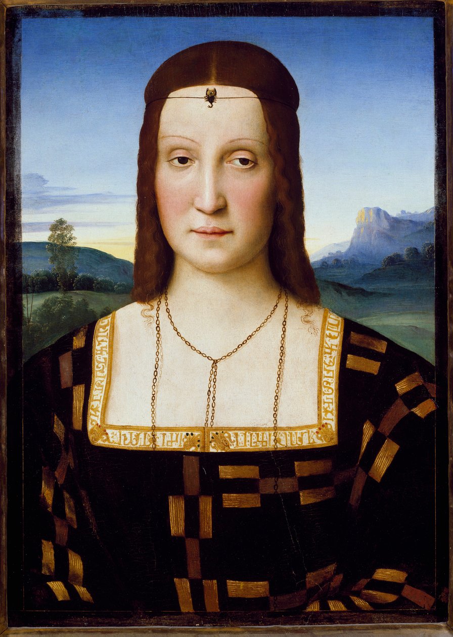 Elisabetta Gonzaga portréja, 1504-1505 körül (olaj, fa) alkotó: Raphael