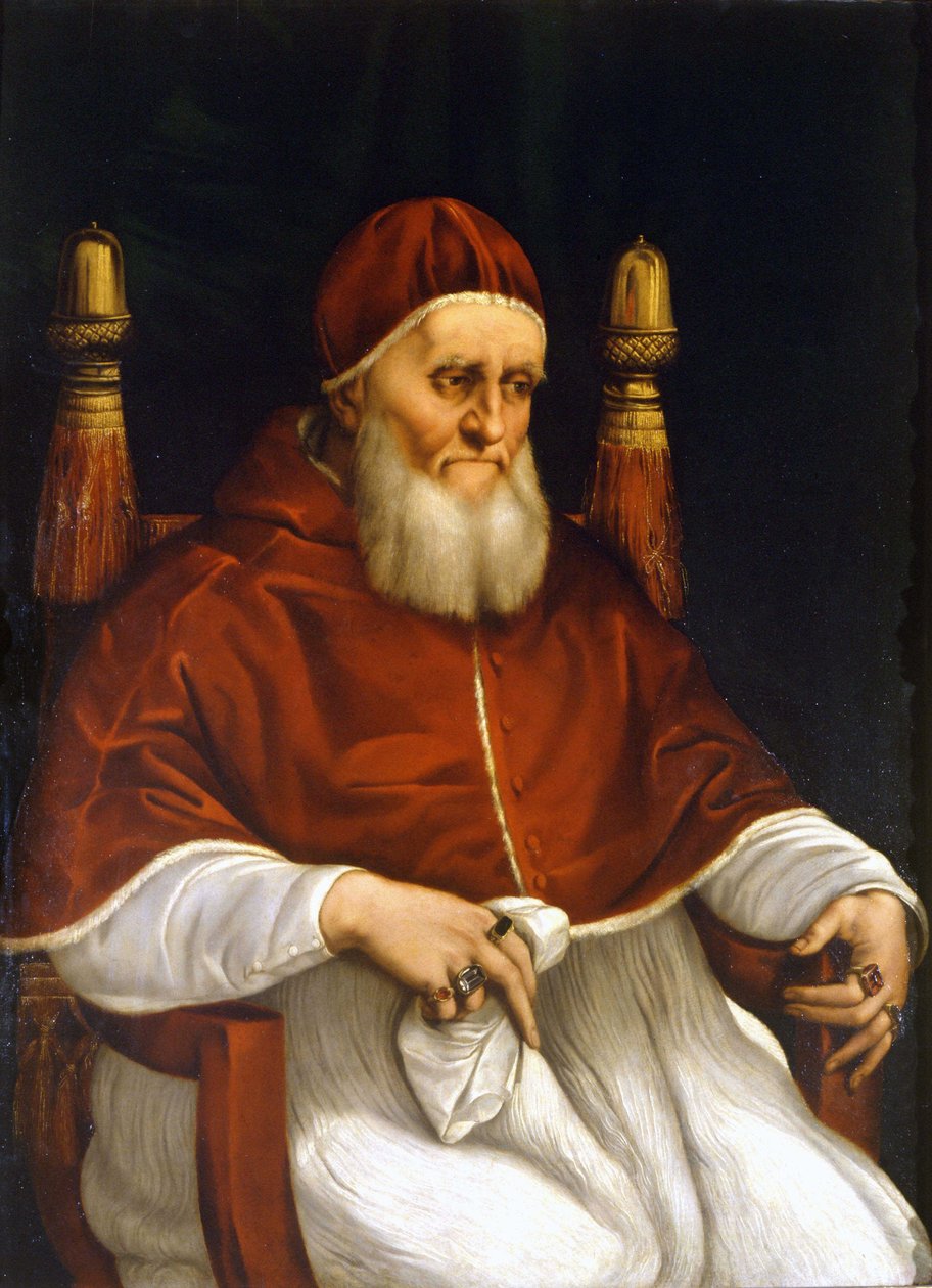 II. Julius pápa (1503-1513) portréja. Raphael (Raffaello Sanzio) festménye. Firenze, Uffizi Múzeum. alkotó: Raphael