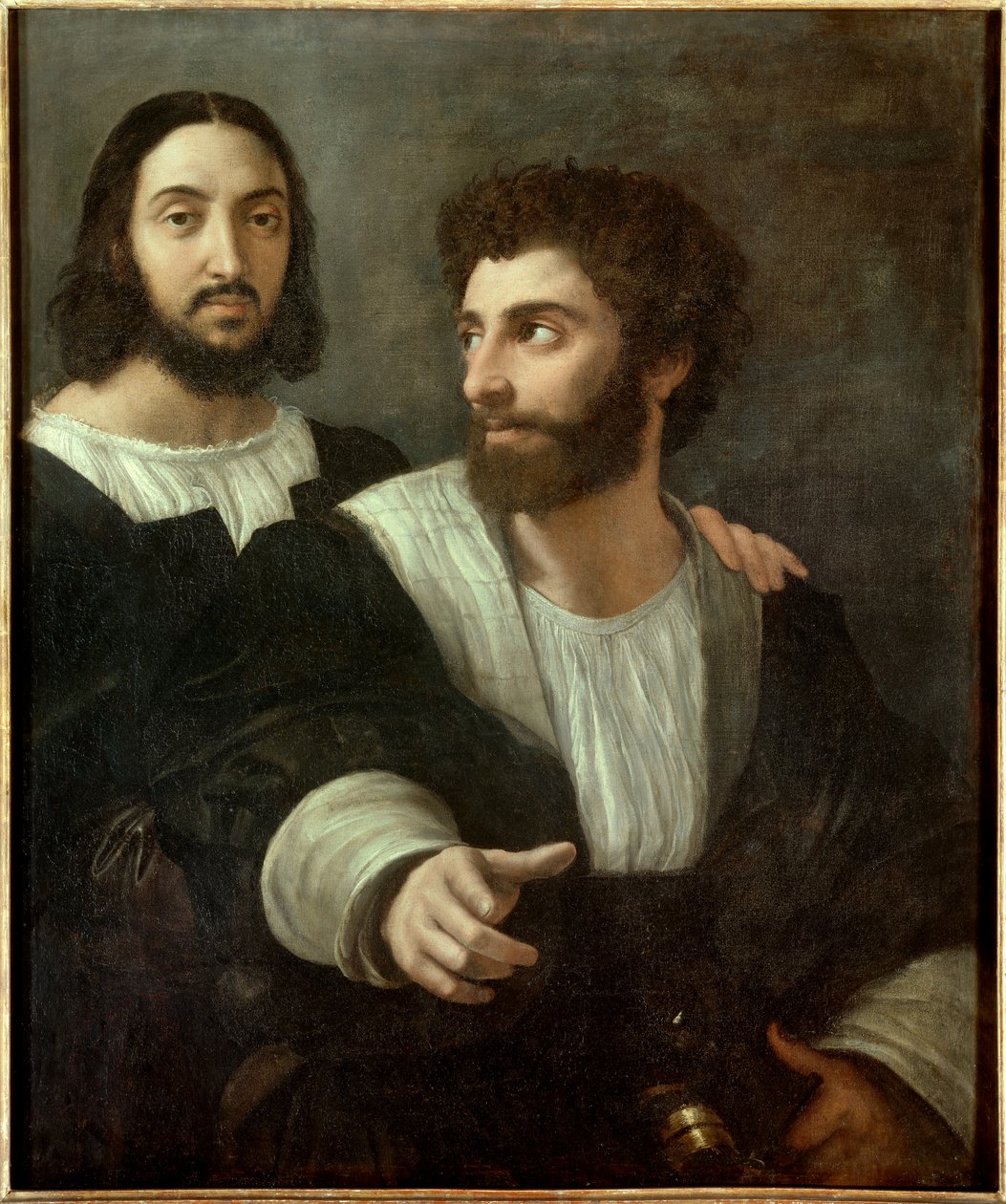 A művész portréja egy barátjával. Raffaello Sanzio dit Raphael (1483-1520) alkotó: Raphael