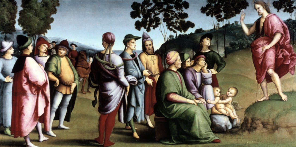 Keresztelő Szent János igehirdetés alkotó: Raphael