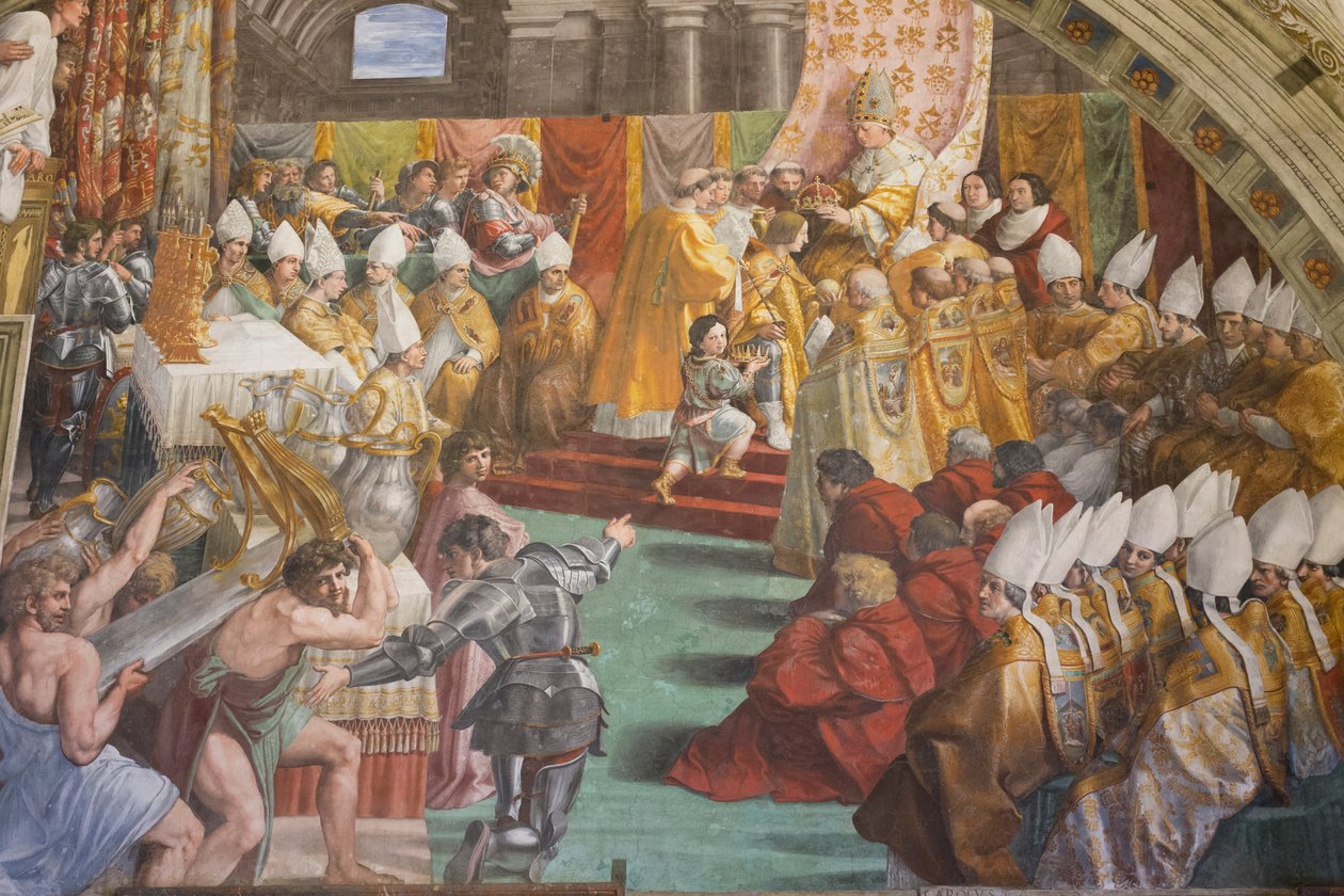 Nagy Károly koronázása, a Tűz szobája a Borgóban alkotó: Raphael (1483 1520)