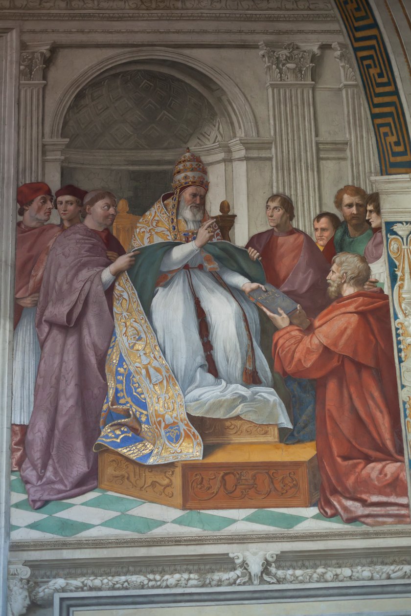 A dekrétumok átadása IX. Gergely pápának (fotó) alkotó: Raphael (1483 1520)