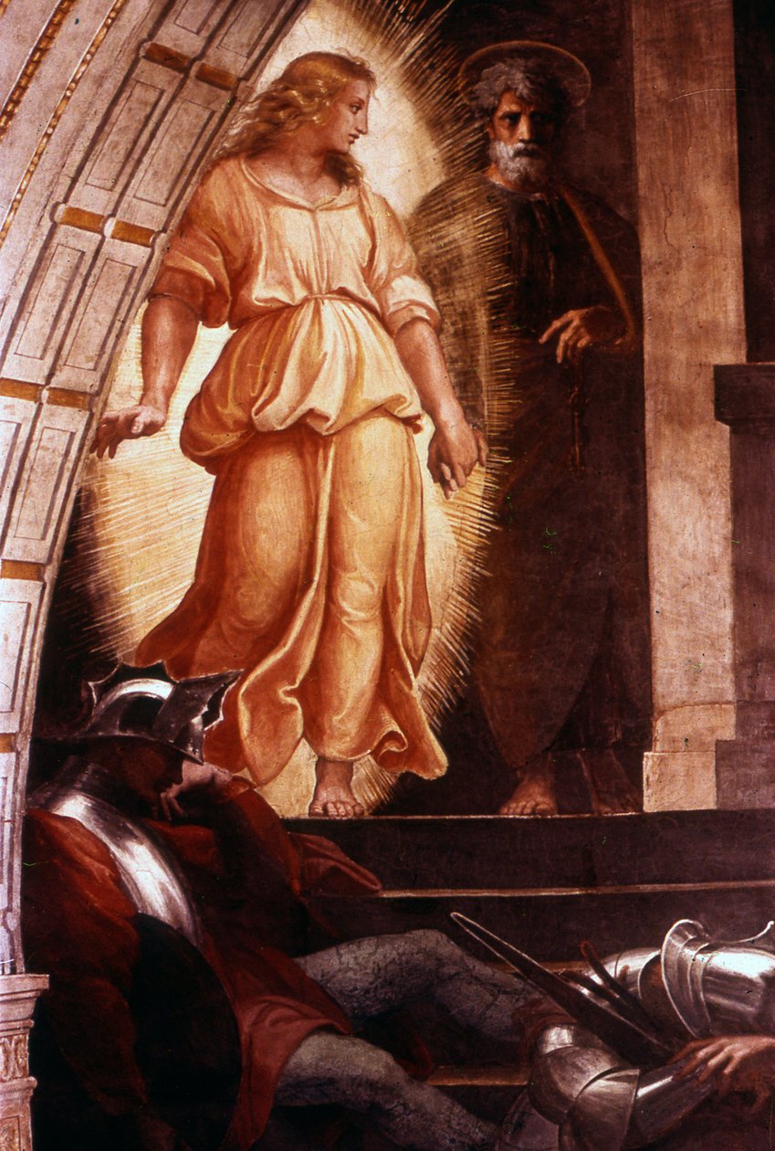 Szent Péter felszabadulása (részlet) Raphael olasz reneszánsz művész freskófestményéről alkotó: Raphael (1483 1520)