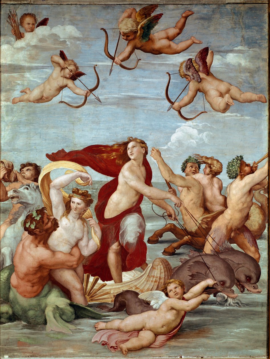 Galatee diadala, Raphael freskója (Raffaello Sanzio 1483-1520). 1511 (friss) alkotó: Raphael