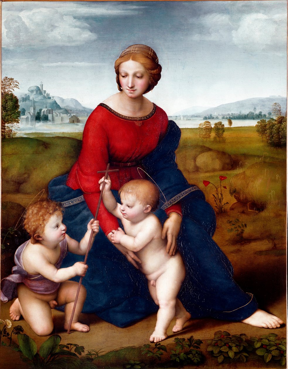 A Szűz a prérin vagy a Belvedere Madonna Rafael festménye (Raffaello Sanzio 1483-1520) 1506 V. 113 X 88 cm Bécsi Kunsthistorisches Museum alkotó: Raphael