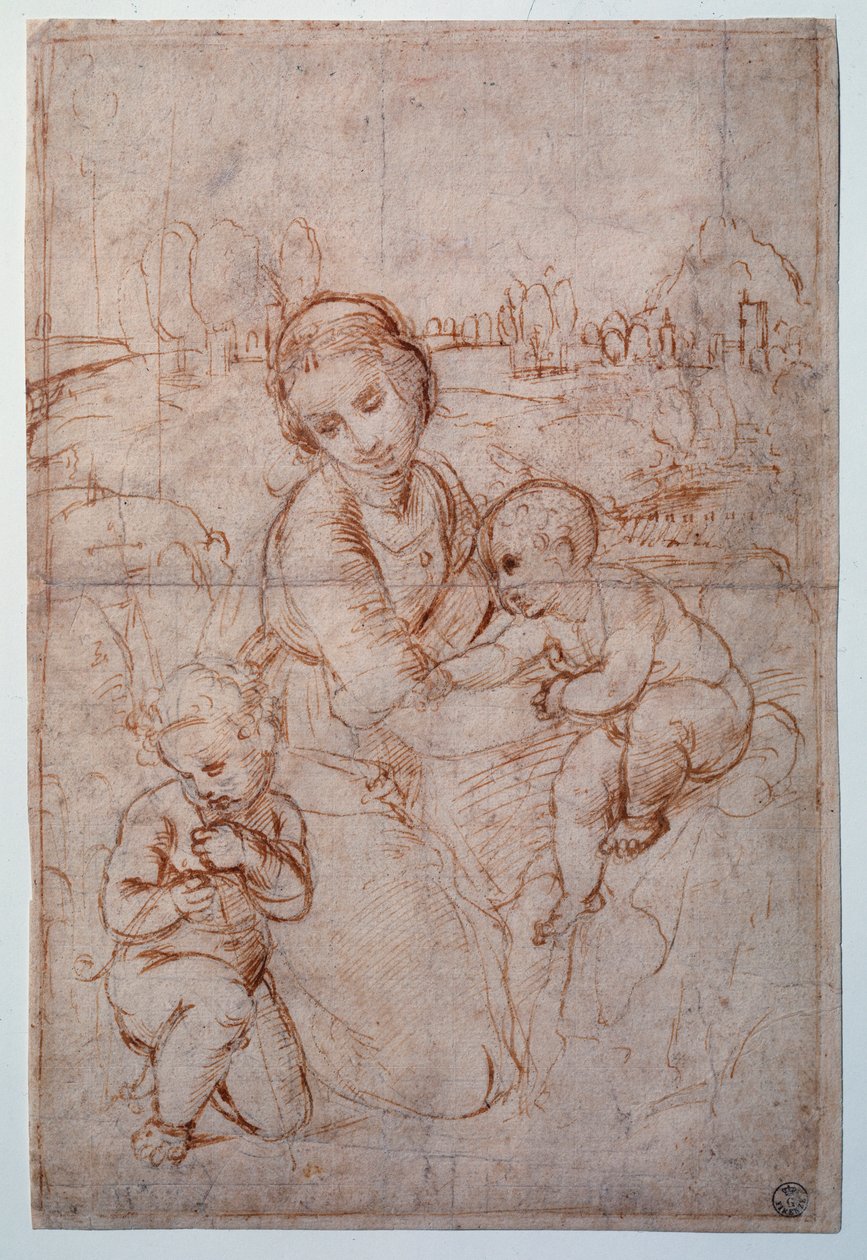Esterházy herceg Szűza Tanulmány - Rajz, 1507-1508 körül alkotó: Raphael