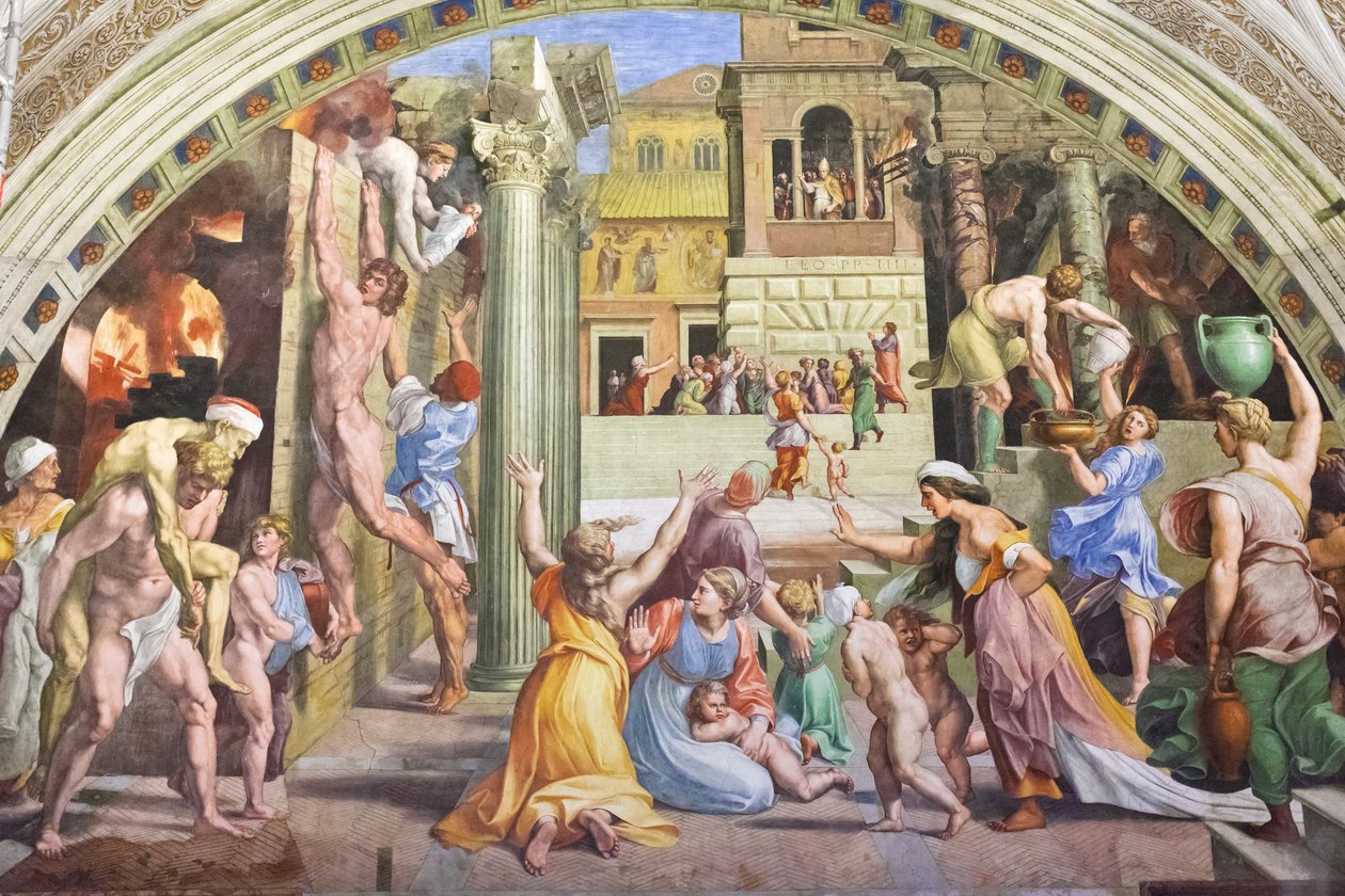 Tűz a borgóban, 1501-1520 körül (freskó) alkotó: Raphael (1483 1520)