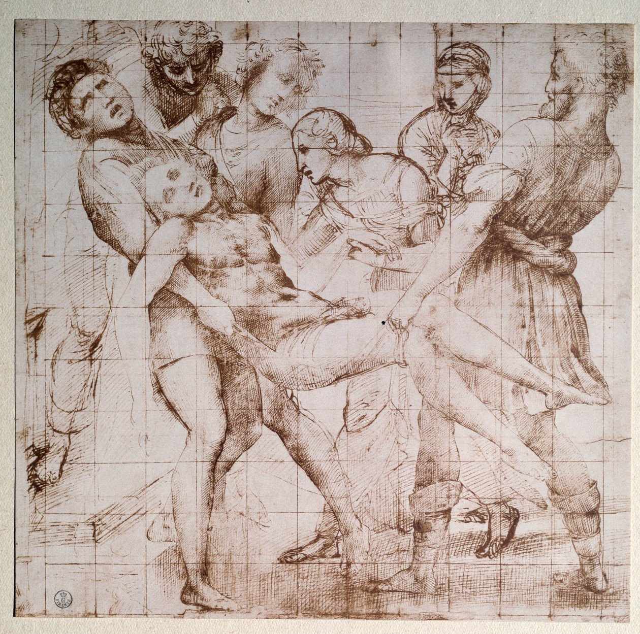 A Baglioni oltárkép tanulmányi lerakása - rajz, 1507 körül alkotó: Raphael