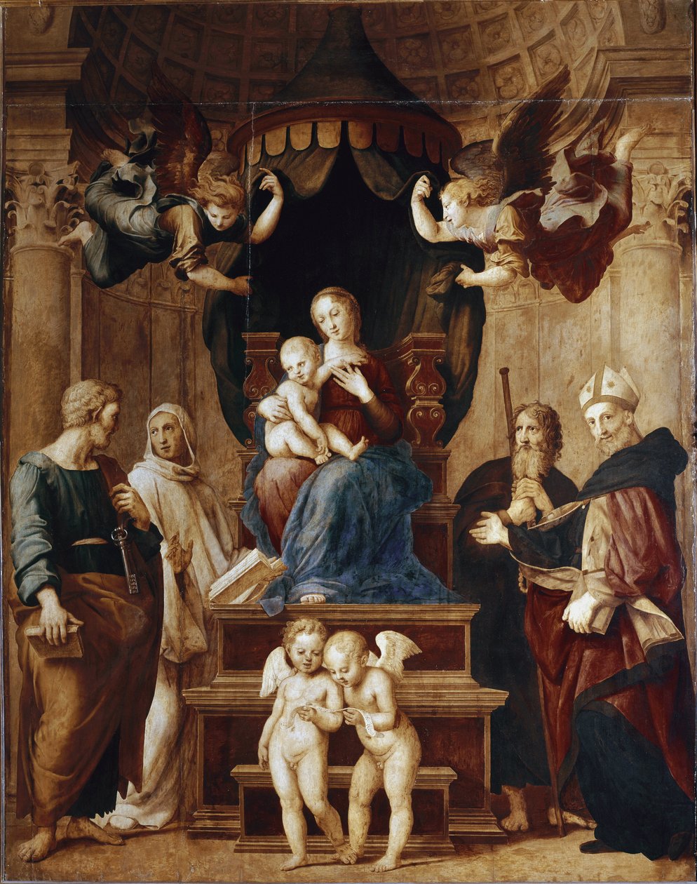 Szűz négy angyallal és négy (festmény alkotó: Raphael