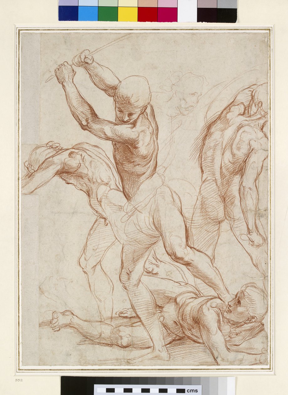 Meztelen férfiak harca (piros kréta papíron) alkotó: Raffaello Sanzio Raphael