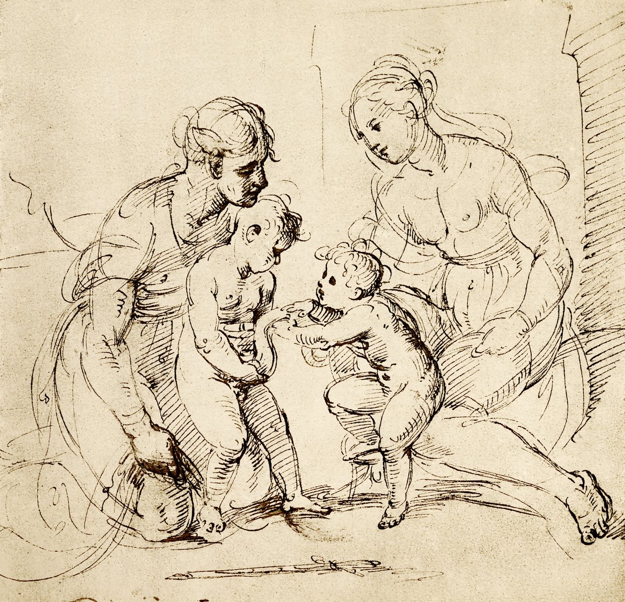 Tervezés a Szent Család számára a müncheni Canigiani házból alkotó: Raffaello Sanzio Raphael