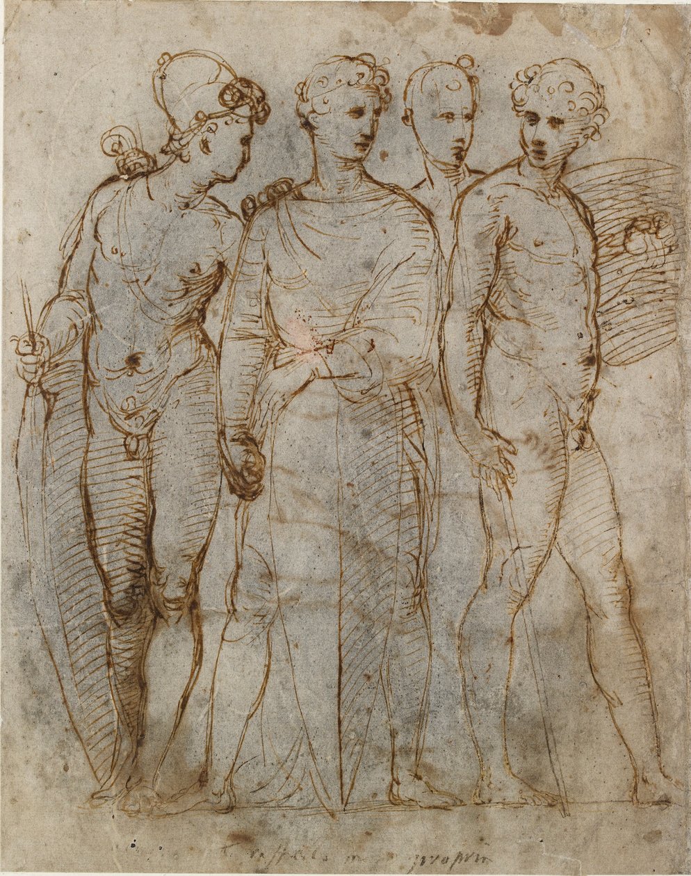 Harcosok csoportja Donatello Szent György orsanmichele-ben a központban, 16. század eleje alkotó: Raphael